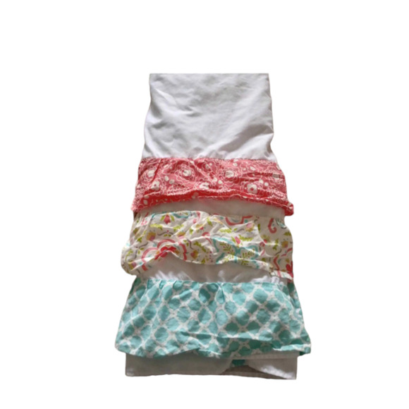 The Peanut Shell Mila Crib Bedskirt 3 Tiered Discontinued Pink Nursery - Picture 2 of 2